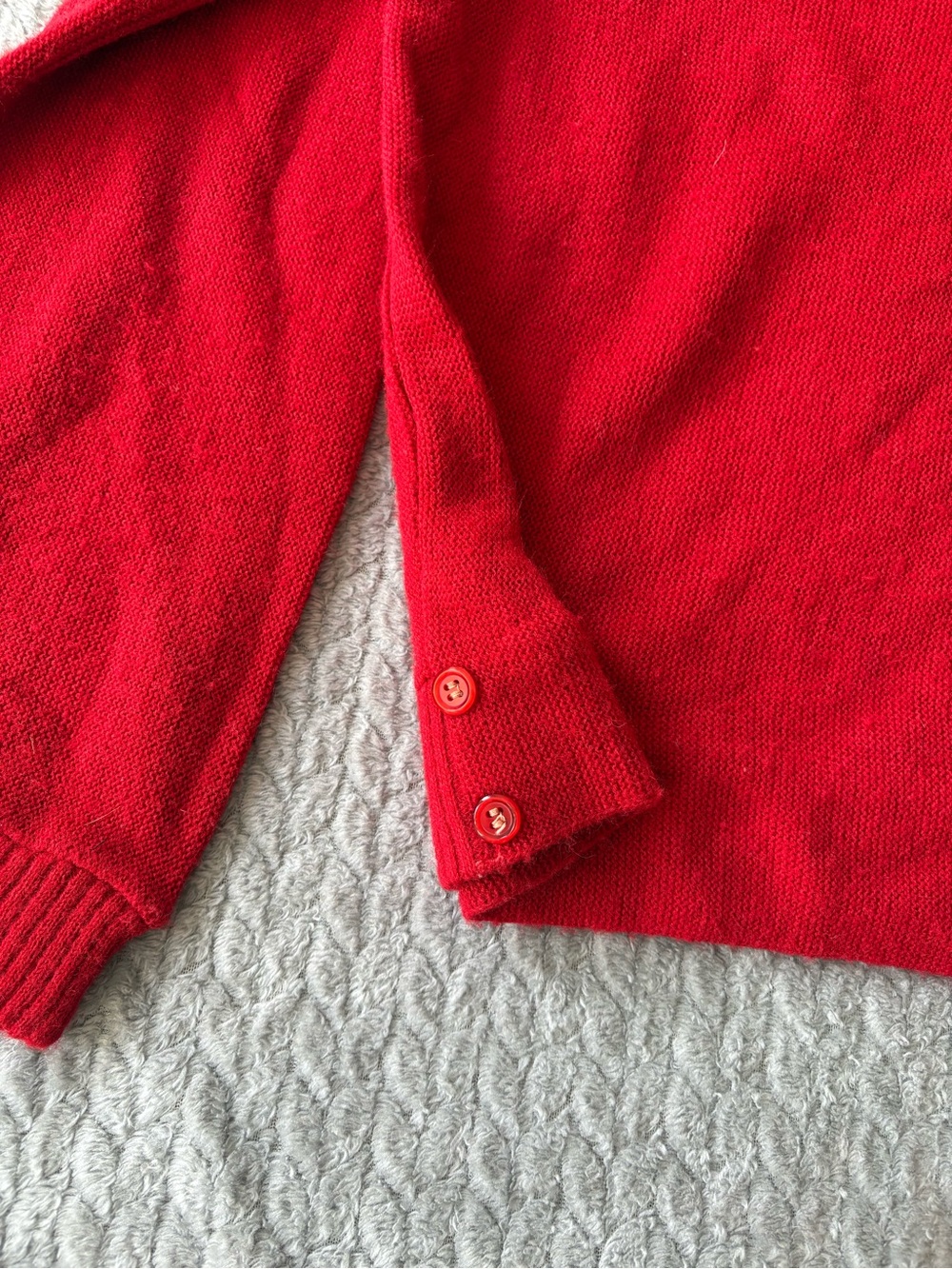 Vintage Jantzen Red V-Neck Orlon Sweater Made in USA Size L - Picture 4 of 5